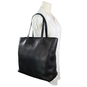 Madewell Transport Leather Tote Black Shoulder Bag Office Travel Everyday Bag